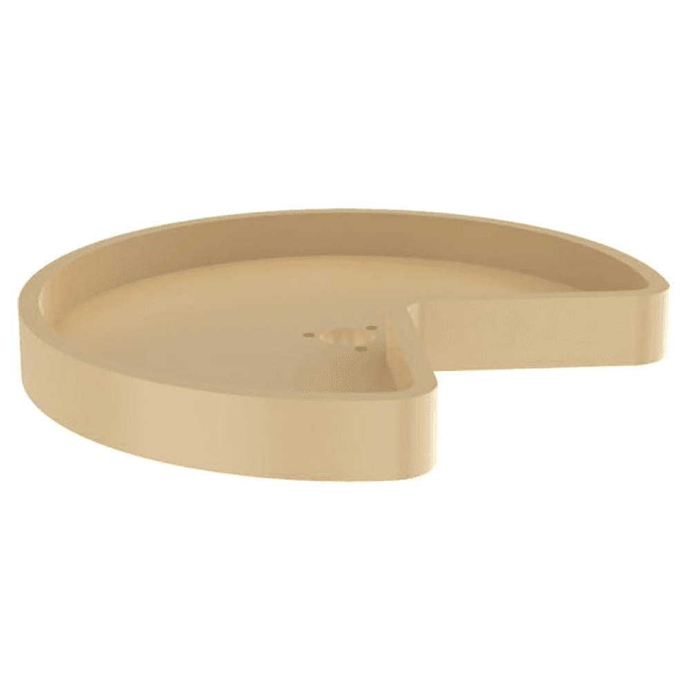 6471 18" Kidney 1 Tray Lazy Susan with Hub, Almond