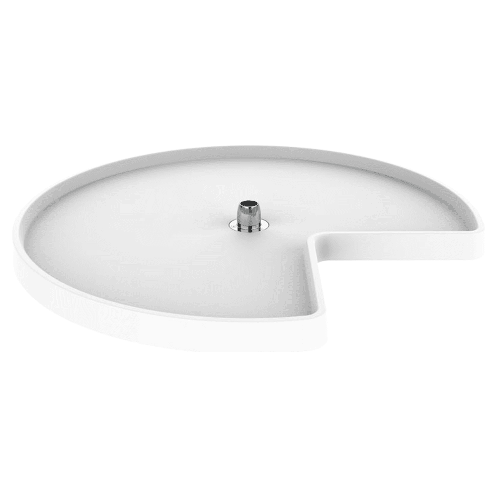6471 32" Kidney 1 Tray Lazy Susan with Hub, White