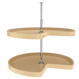 32" Kidney 2 Tray Lazy Susan, Almond