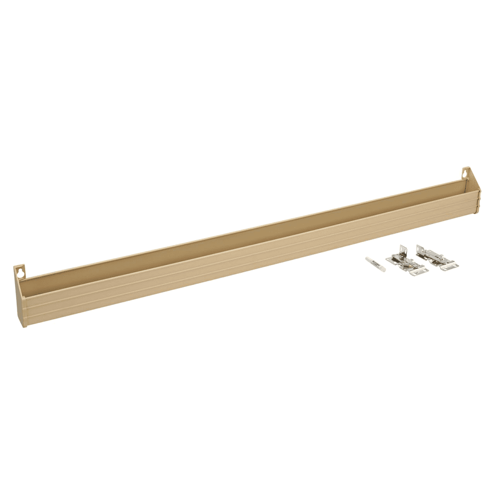 36" Slim Almond Sink Front Tip-Out Tray with 2-Pair Hinges and End Cap