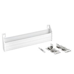 11" Slim Line White Sink Front Tip-Out Tray with 2-Pair Hinge