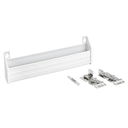 14" Slim Line White Sink Front Tip-Out Tray with 2-Pair Hinge Bulk (20 Trays)
