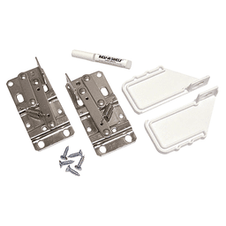 Slim Line White Sink Front Tip-Out Tray Kit with Face Frame Hinges and End Cap