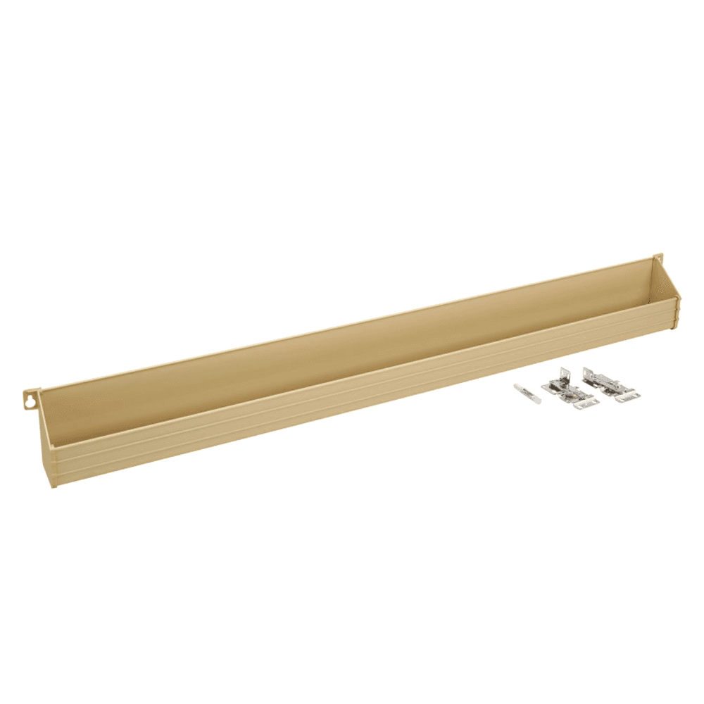 36" Almond Sink Front Tip-Out Tray with 1-Pair Hinges and End Cap