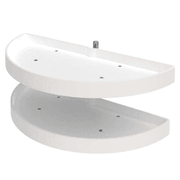 6882 33" Half-Moon 2 Tray Lazy Susan, White
