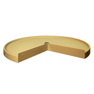 28" Pie Cut Lazy Susan Tray (No Hardware), Almond, Bulk (12 Trays)