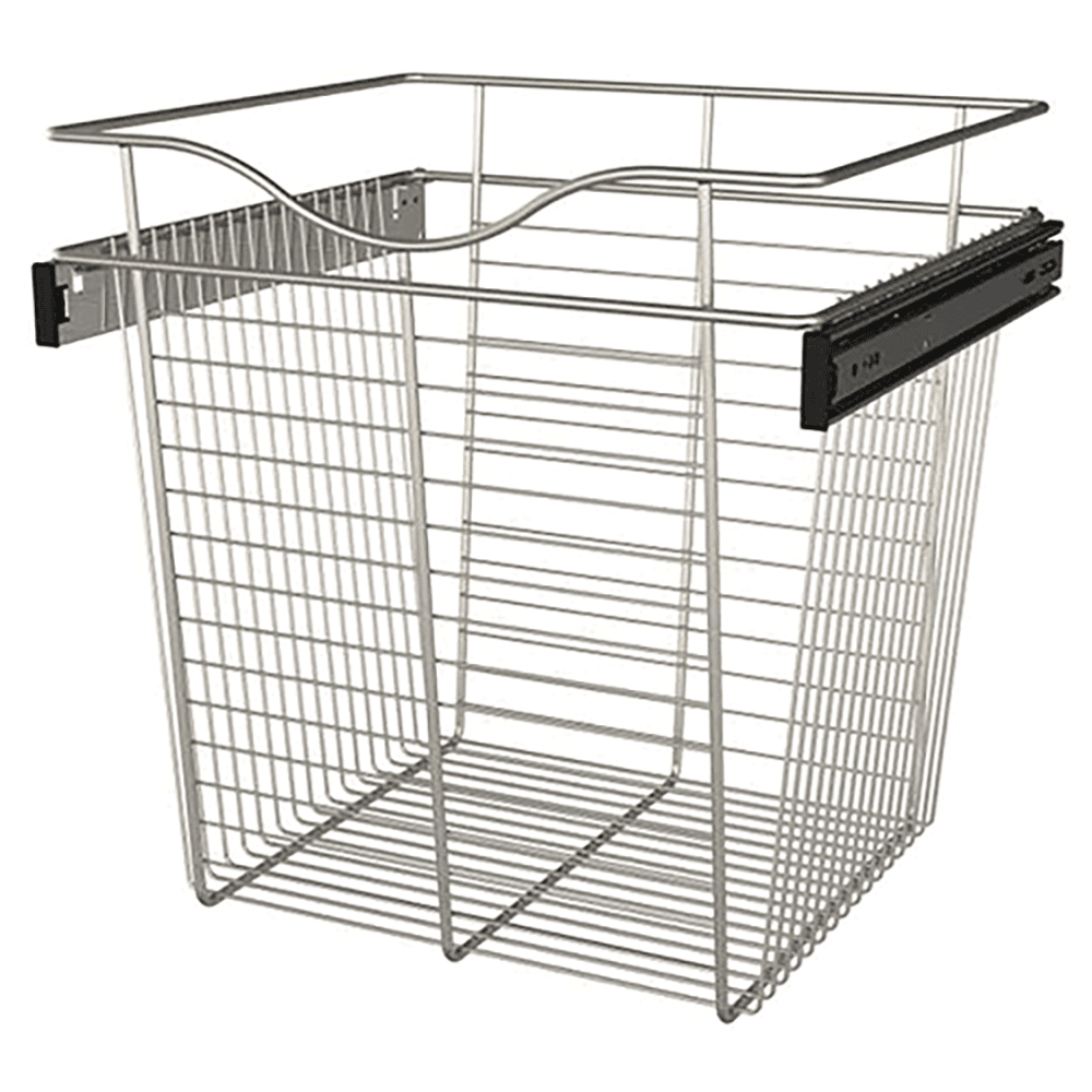 18" x 16" x 18" Wide Heavy-Gauge Pull-Out Wire Basket, Satin Nickel Finish
