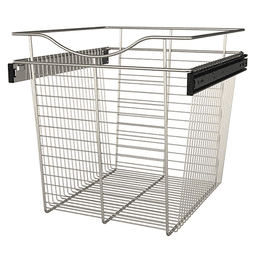 18" x 20" x 18" Wide Heavy-Gauge Pull-Out Wire Basket, Satin Nickel Finish