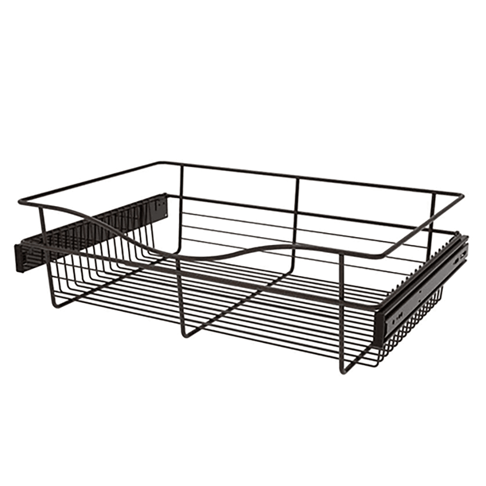 7" x 16" x 24" Wide Heavy-Gauge Pull-Out Wire Basket, Oil-Rubbed Bronze Finish