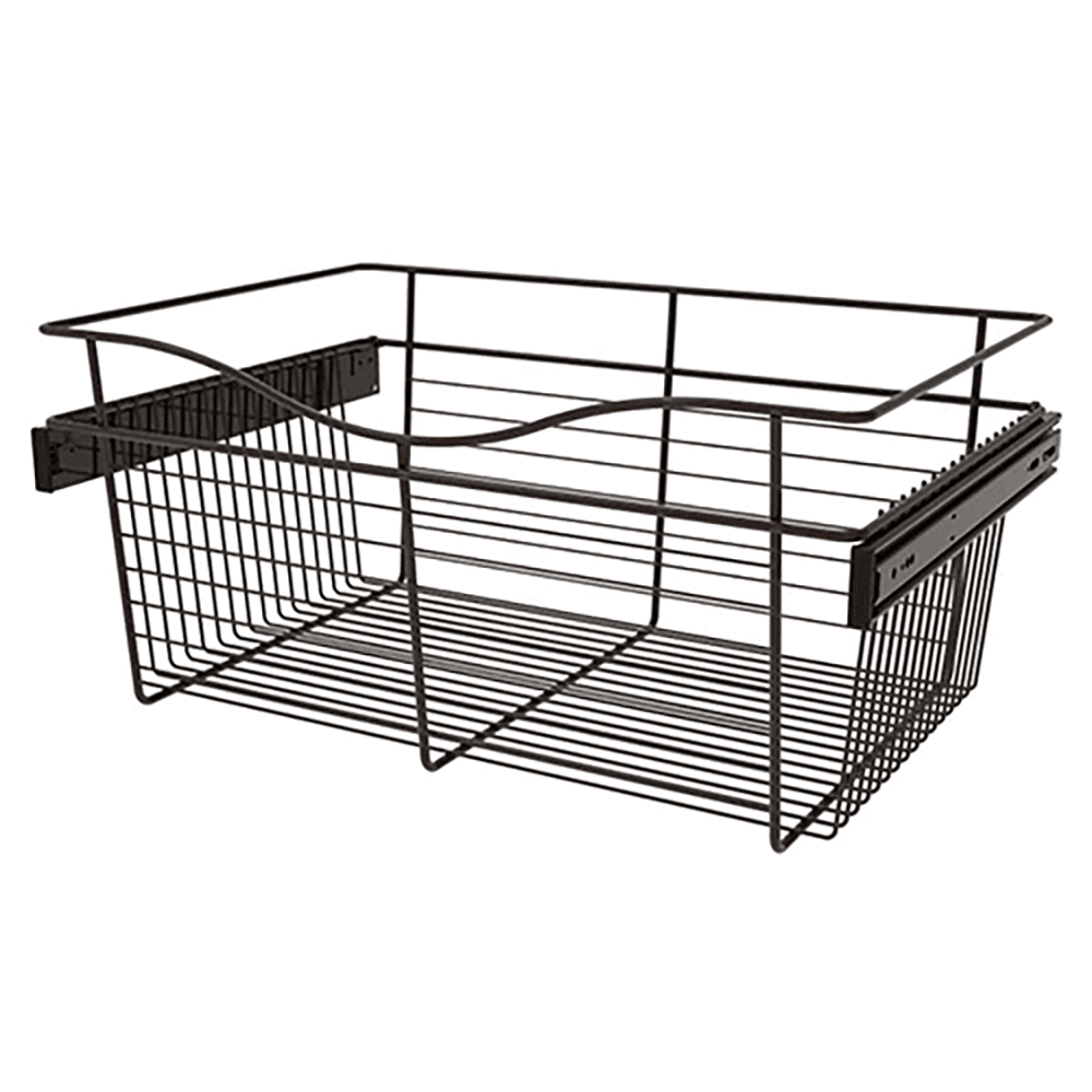11" x 16" x 24" Wide Heavy-Gauge Pull-Out Wire Basket, Oil-Rubbed Bronze Finish