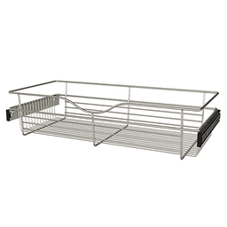 7" x 14" x 30" Wide Heavy-Gauge Pull-Out Wire Basket, Satin Nickel Finish