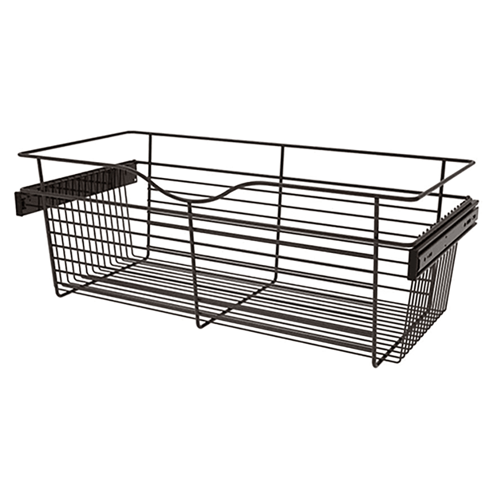 11" x 14" x 30" Wide Heavy-Gauge Pull-Out Wire Basket, Oil-Rubbed Bronze Finish