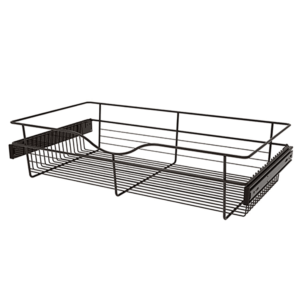 7" x 16" x 30" Wide Heavy-Gauge Pull-Out Wire Basket, Oil-Rubbed Bronze Finish