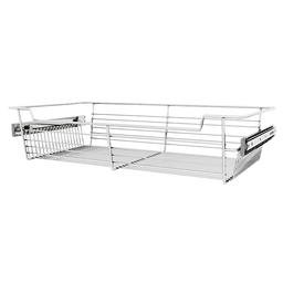 5" x 14" x 24" Wide Sidelines Pull-Out Wire Closet Basket, Chrome Finish