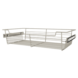 5" x 14" x 24" Wide Sidelines Pull-Out Wire Closet Basket, Satin Nickel Finish