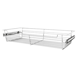 5" x 14" x 30" Wide Sidelines Pull-Out Wire Closet Basket, Chrome Finish