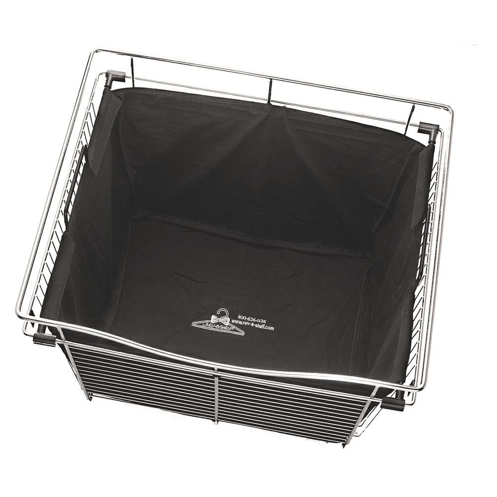 14-15/32" x 12-1/4" x 27-3/8" Wide Closet Hamper Bag Insert, Black Finish