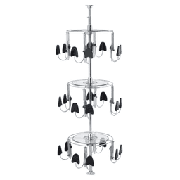 18" Men's Lazy Shoe-Zen with 3 Shelf, Chrome Finish