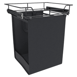 18" Wide Pull-Out Hamper with Canvas Bag, Powder-Coated Finish