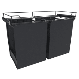 30" Wide Pull-Out Hamper with Canvas Bag, Powder-Coated Finish