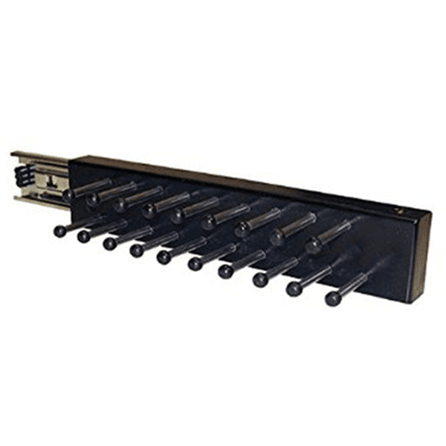 14" Slide-Out Maple Tie Rack, Black Finish