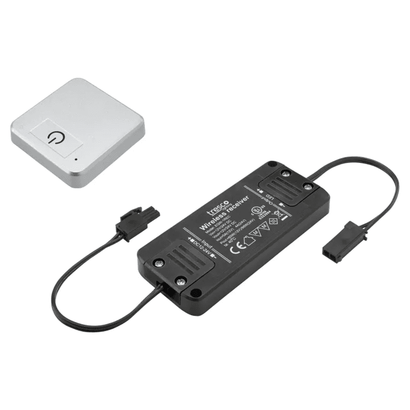 12/24VDC 60W/96W EquiLine FREEDiM Series Receiver/Wireless Touch Dimmer, Nickel