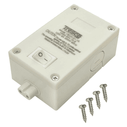 Pockit 120-L 120V T5 Hardwire Box with On/Off Switch, 3.54", White