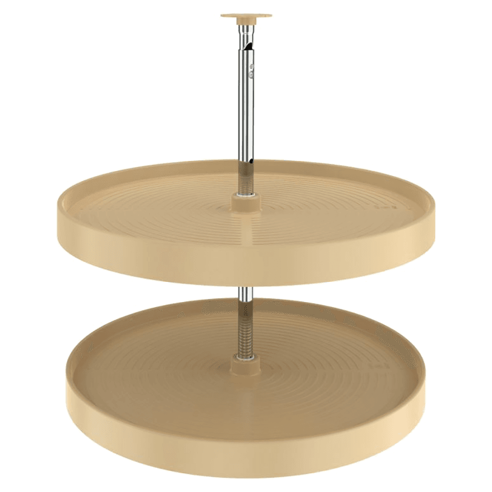 LD-2062 24" Full-Circle 2 Tray Lazy Susan Set, Almond
