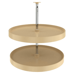 LD-2062 24" Full-Circle 2 Tray Lazy Susan Set, Almond