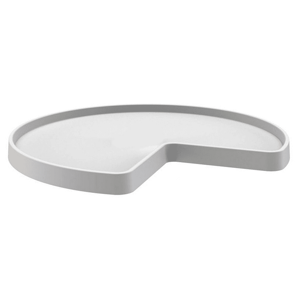 24" Kidney Lazy Susan Tray (No Hardware), White, Bulk (40 Trays)
