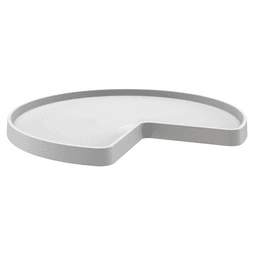 24" Kidney Lazy Susan Tray (No Hardware), White, Bulk (40 Trays)