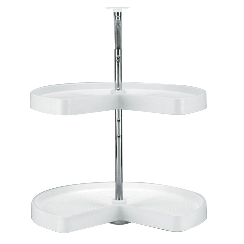 28" Kidney Lazy Susan Tray (No Hardware), White, Bulk (40 Trays)
