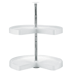 28" Kidney Lazy Susan Tray (No Hardware), White, Bulk (40 Trays)