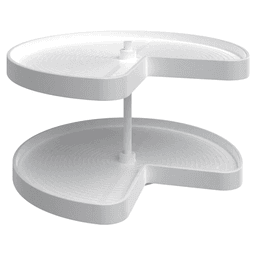LD-2472 28" Kidney 2-Tray Bottom Mount Lazy Susan Set, White
