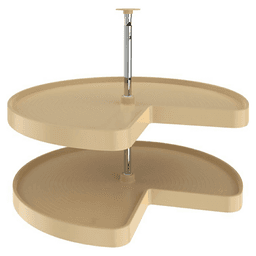 LD-2472 32" Kidney 2 Tray Lazy Susan Set, Almond