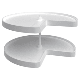 LD-2472 32" Kidney 2 Tray Bottom Mount Lazy Susan Set, White