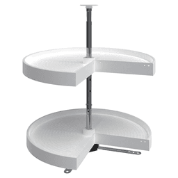 LD-2942 24" Kidney 2 Tray Lazy Susan, White