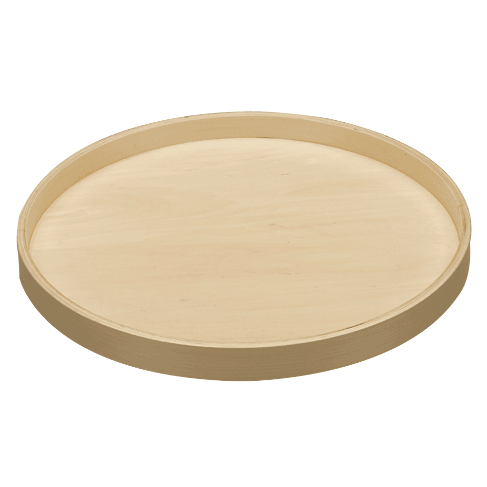 24" Full-Circle 1 Tray Wood Lazy Susan with Steel Swivel Bearing