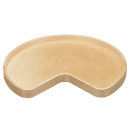 28" Kidney 1 Tray Wood Lazy Susan with Steel Swivel Bearing