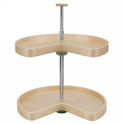 4BW 24" Kidney 2 Tray Wood Lazy Susan