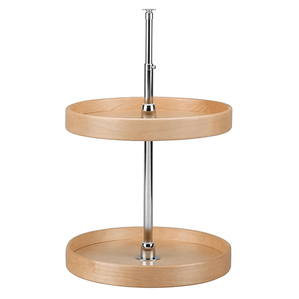 4NW 18" Full-Circle 2 Tray Wood Lazy Susan