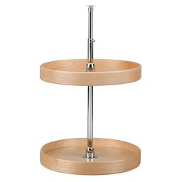 4NW 18" Full-Circle 2 Tray Wood Lazy Susan