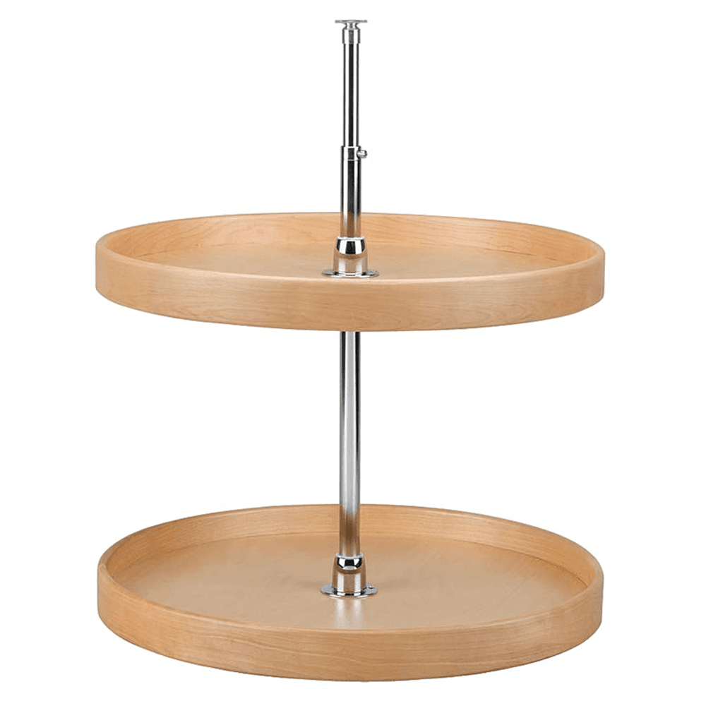 4NW 28" Full-Circle 2 Tray Wood Lazy Susan