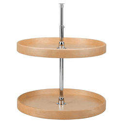 4NW 28" Full-Circle 2 Tray Wood Lazy Susan