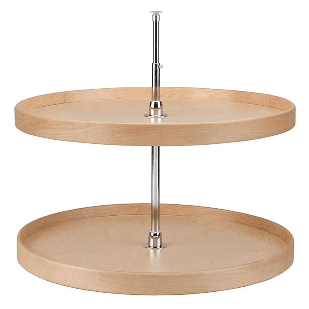 4NW 32" Full-Circle 2 Tray Wood Lazy Susan