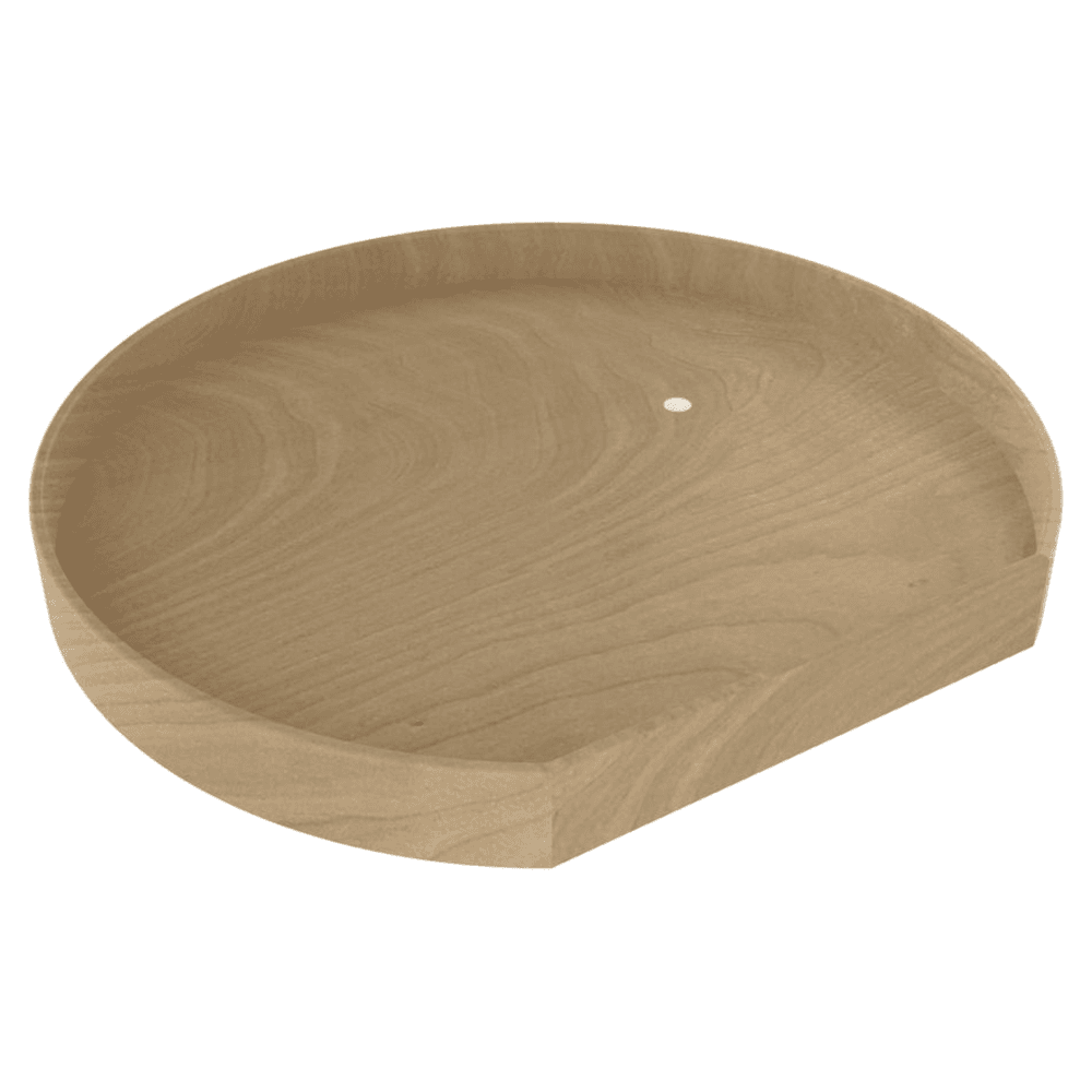 LD-4NW 32" D-Shape 1 Tray Lazy Susan with Swivel Bearing, Maple
