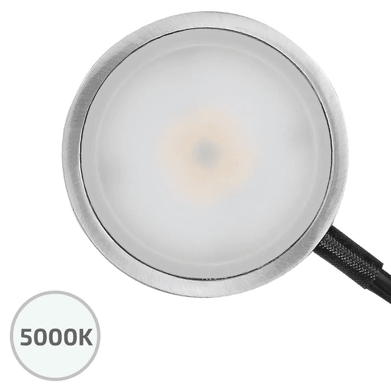 120V 4W Pockit 120-M Non-Linkable LED Puck Light, 2-3/4", Nickel, 5000K
