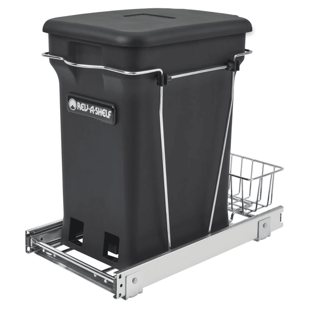 Single 24 QT Bottom-Mount Waste Container with Compo+ Container, Black