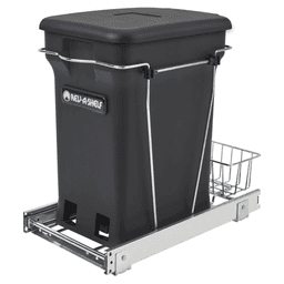 Single 24 QT Bottom-Mount Waste Container with Compo+ Container, Black