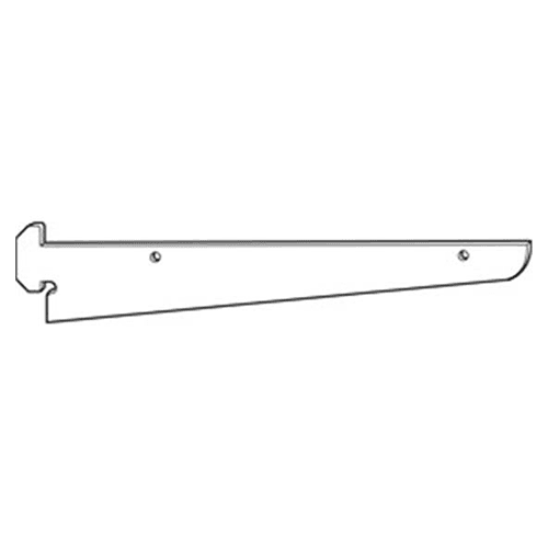 16" RV742 Shelf Bracket for Recessed Standard, Satin Zinc Finish